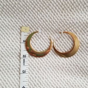 Gold tone moon hoops